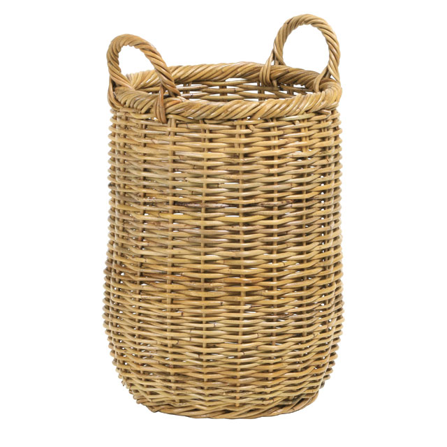 丸型手付きバスケット 深型（ラタン）