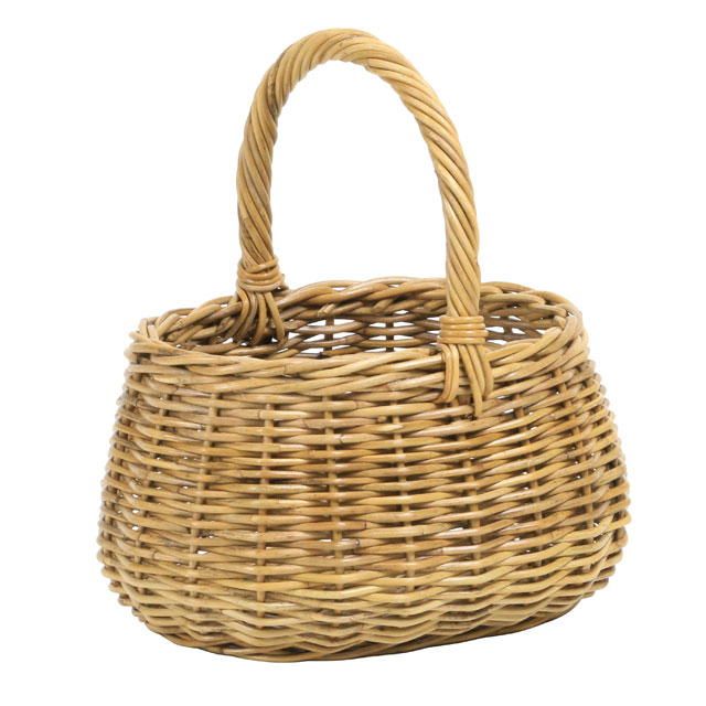 小判型手付きバスケット（ラタン）