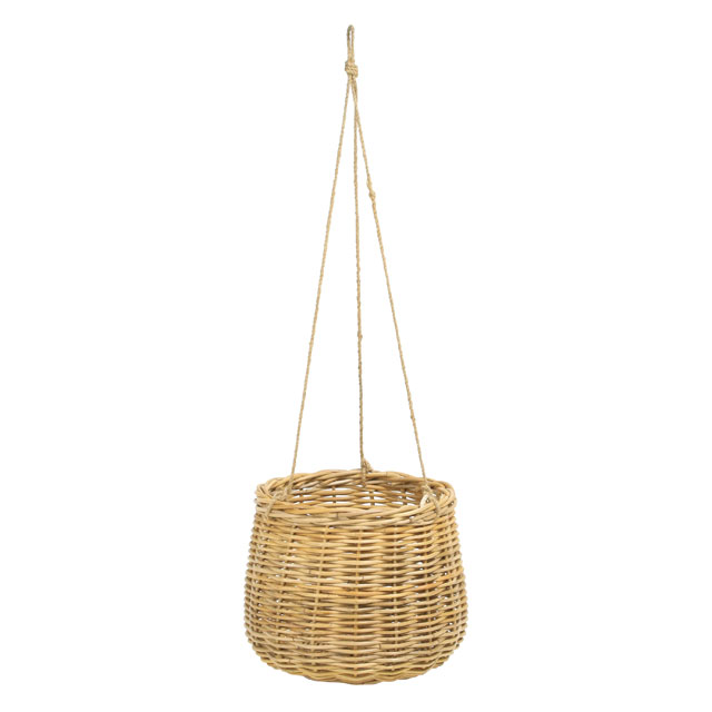 丸型の吊り下げタイプのバスケット（ラタン）