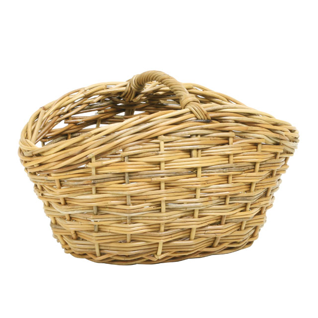 貝型手付きバスケット（ラタン）
