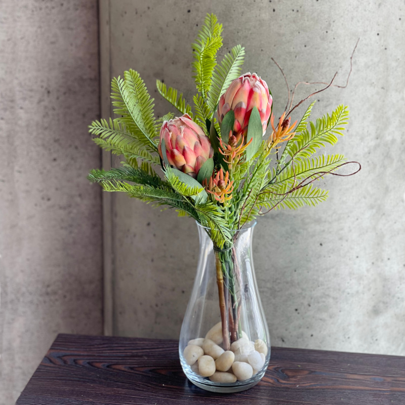 花瓶付きアーティフィシャルフラワー （プロテア）